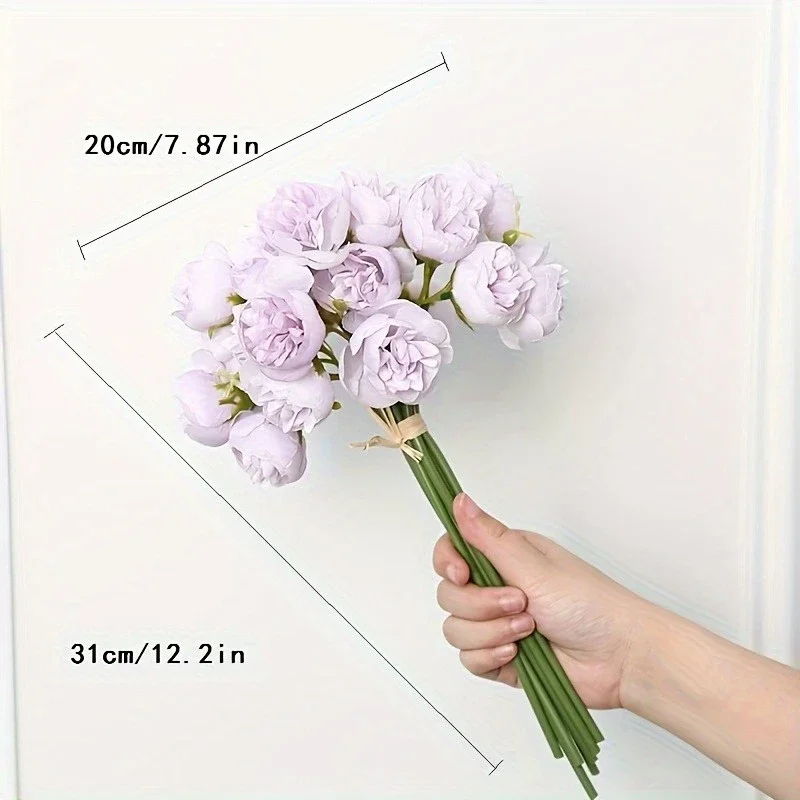 Artificial Peony Silk Flowers 27Heads Bridal Bouquet Wedding Christmas Decoration Flower Home Party Table Decoration Fake Flower