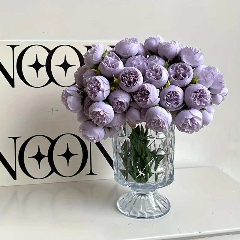 Artificial Peony Silk Flowers 27Heads Bridal Bouquet Wedding Christmas Decoration Flower Home Party Table Decoration Fake Flower
