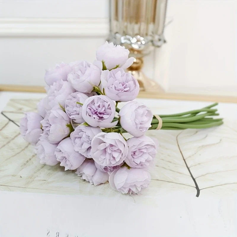 Artificial Peony Silk Flowers 27Heads Bridal Bouquet Wedding Christmas Decoration Flower Home Party Table Decoration Fake Flower