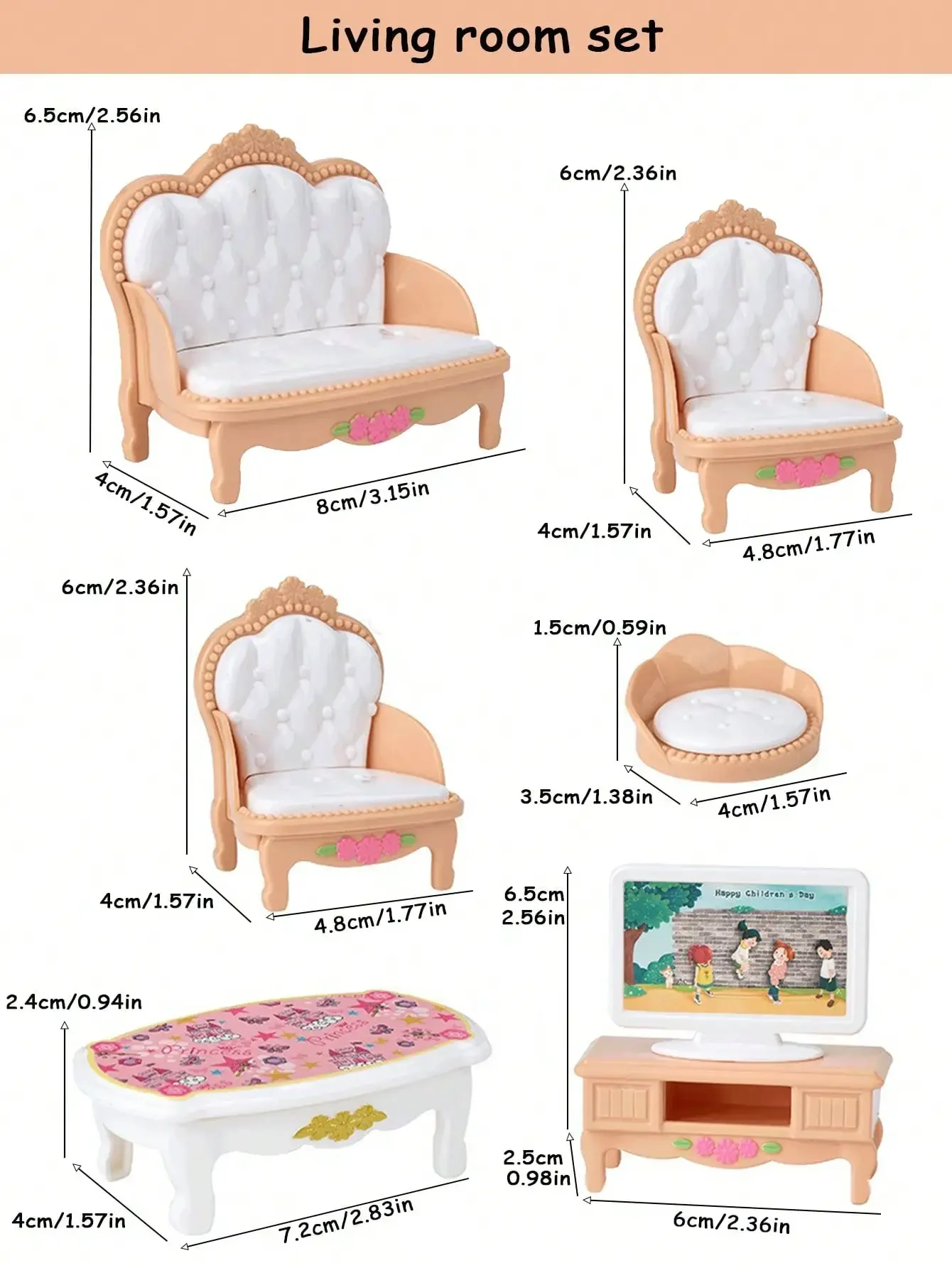Children's Mini Doll House Accessories Pretend Play Toys Family Scene Bedroom Kitchen Birthday Christmas Children's Gift
