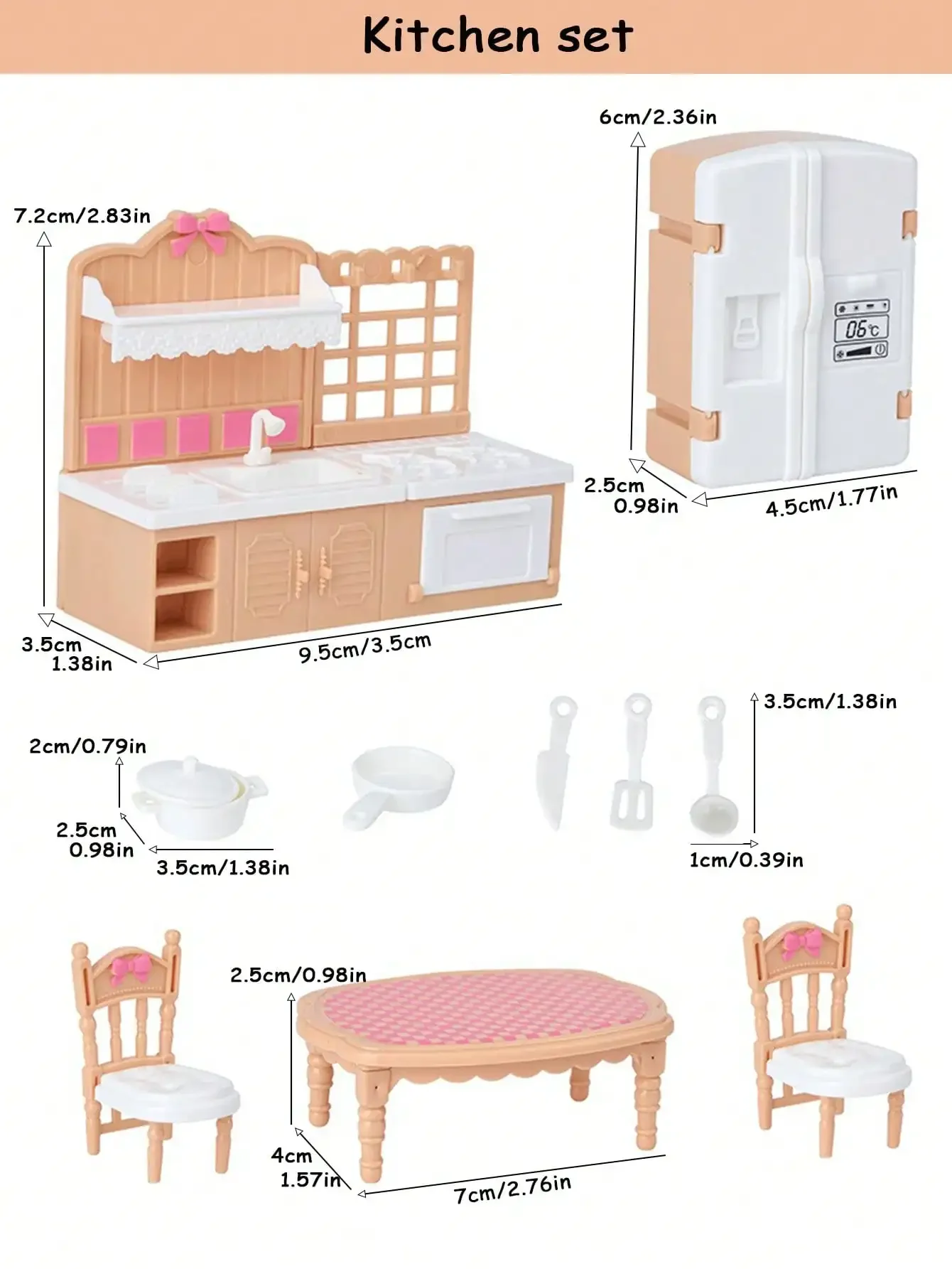 Children's Mini Doll House Accessories Pretend Play Toys Family Scene Bedroom Kitchen Birthday Christmas Children's Gift
