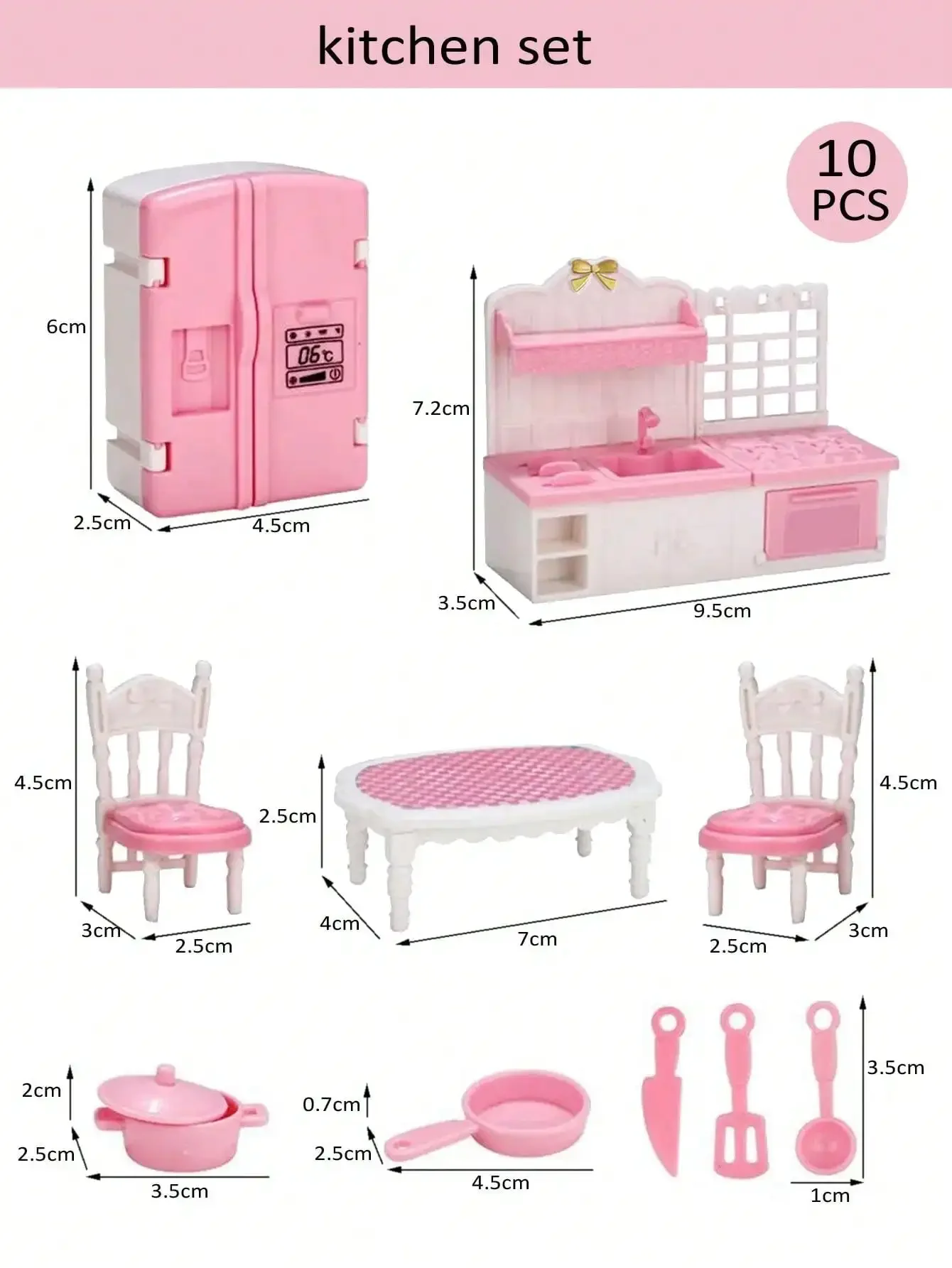 Children's Mini Doll House Accessories Pretend Play Toys Family Scene Bedroom Kitchen Birthday Christmas Children's Gift