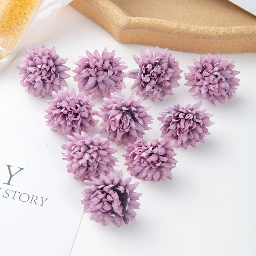 10/50Pcs Pink Silk Carnation Artificial Flowers Scrapbook Bridal Accessories Diy Wedding Rose Arch Christmas Wreaths Home Decor
