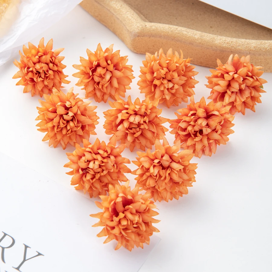 10/50Pcs Pink Silk Carnation Artificial Flowers Scrapbook Bridal Accessories Diy Wedding Rose Arch Christmas Wreaths Home Decor