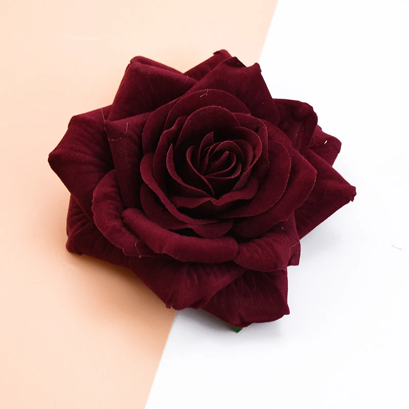 5/50/100pcs Wedding Decorative Plant Wall Flannel Roses Christmas Decorations for Home Scrapbooking Artificial Flowers Wholesale