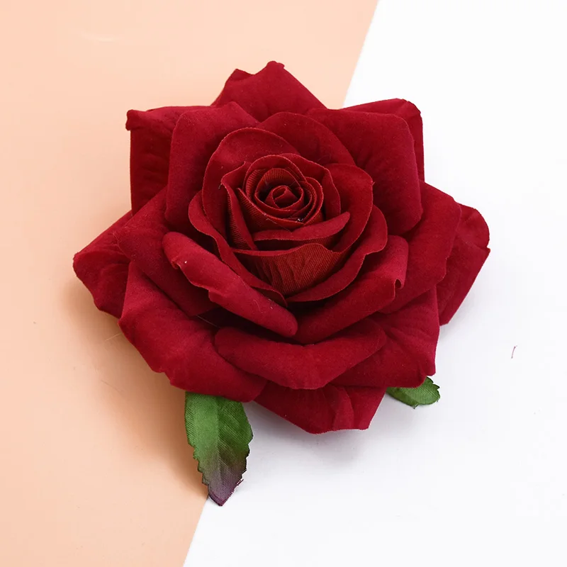 5/50/100pcs Wedding Decorative Plant Wall Flannel Roses Christmas Decorations for Home Scrapbooking Artificial Flowers Wholesale