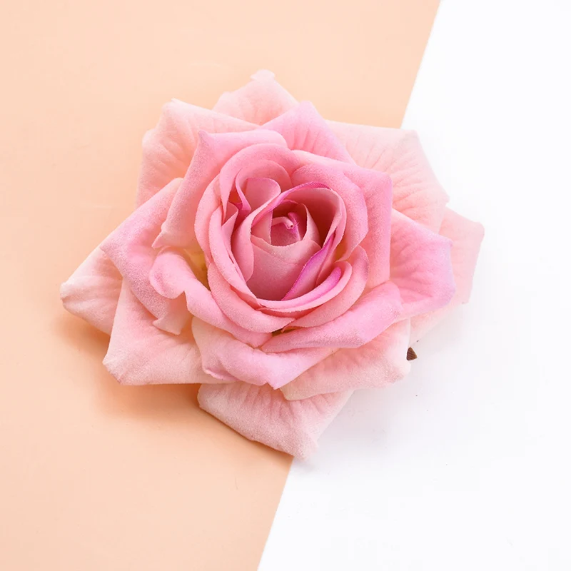 5/50/100pcs Wedding Decorative Plant Wall Flannel Roses Christmas Decorations for Home Scrapbooking Artificial Flowers Wholesale