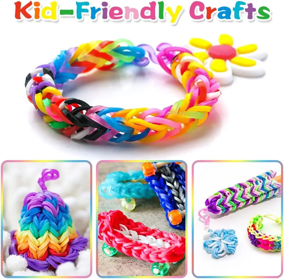 Loom Rubber Bands Refill Kit Premium Bracelet Making Kit for Kids Weaving DIY Crafting Toys Christmas Gift Children Toys