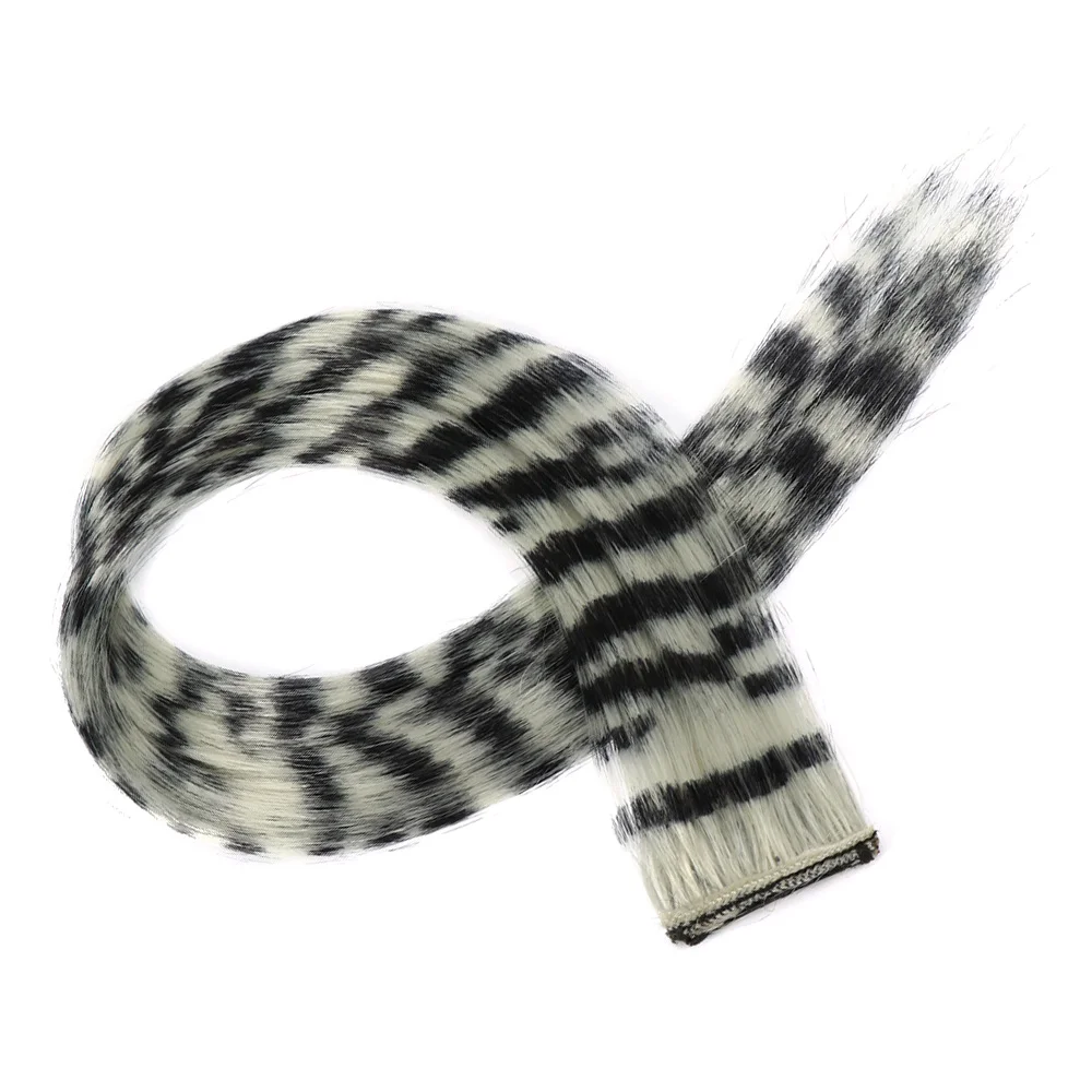 Christmas Stripe Printed Clip in Hair Extensions Synthetic Straight Hair Highlights Colorful 18 Inches Wig Hairpieces Girls