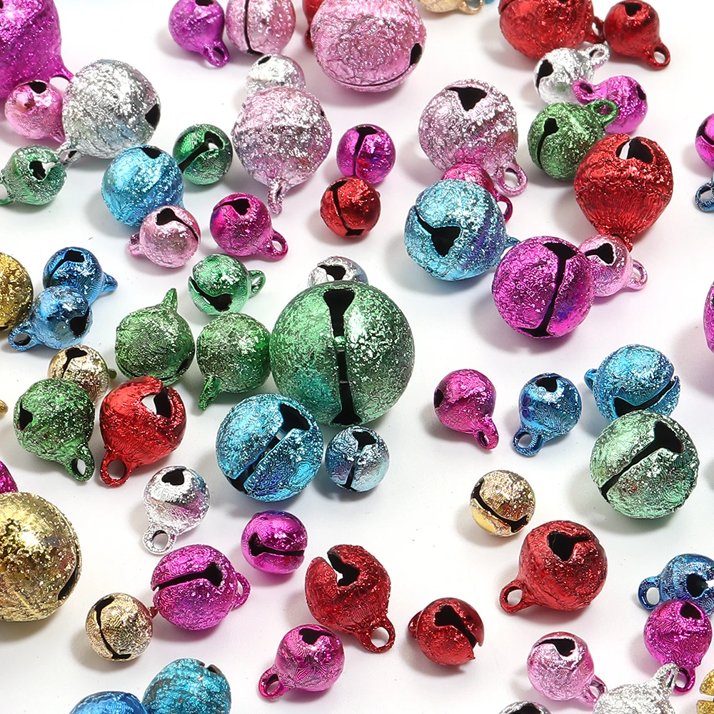 20-50pcs 6 8 10 12 14 mm Iron Jingle Bells Colorful Matte Metal Bells For DIY Christmas Tree Ornament Jewelry Making Accessories