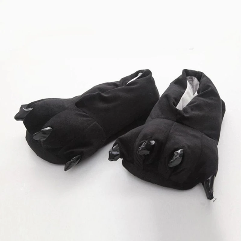 Winter Warm Soft Indoor Floor Slippers Women Men Shoes Paw Funny Animal Christmas Monster Dinosaur Claw Plush Home Random Lining