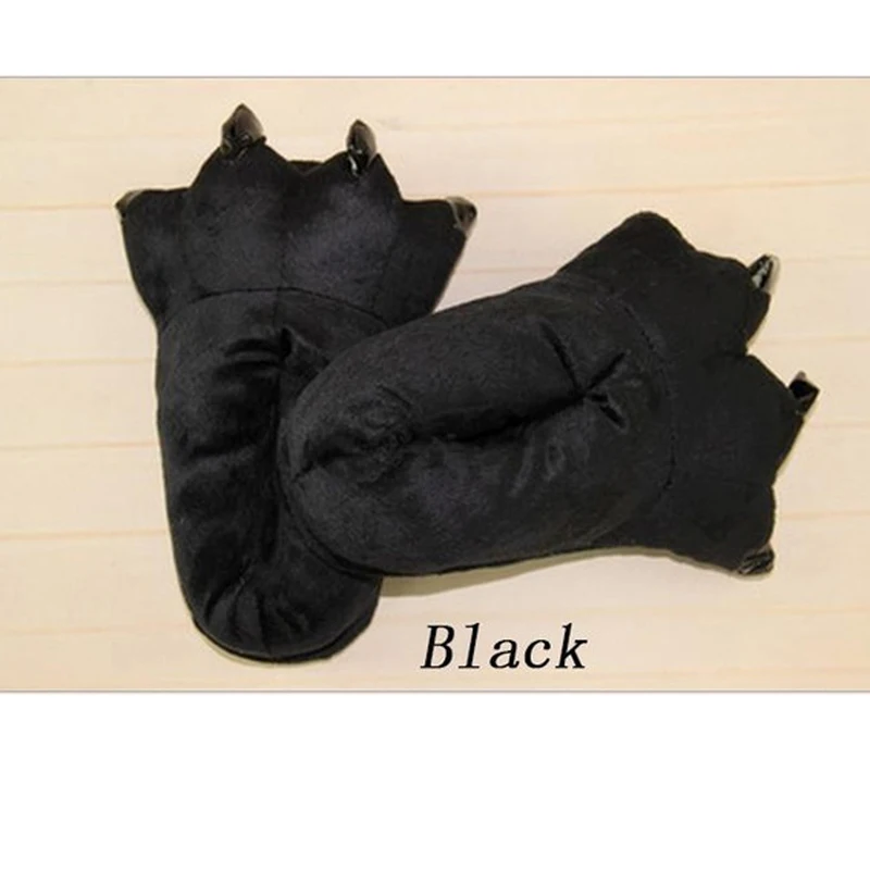Winter Warm Soft Indoor Floor Slippers Women Men Shoes Paw Funny Animal Christmas Monster Dinosaur Claw Plush Home Random Lining
