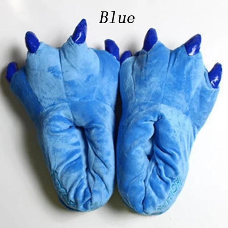 Winter Warm Soft Indoor Floor Slippers Women Men Shoes Paw Funny Animal Christmas Monster Dinosaur Claw Plush Home Random Lining