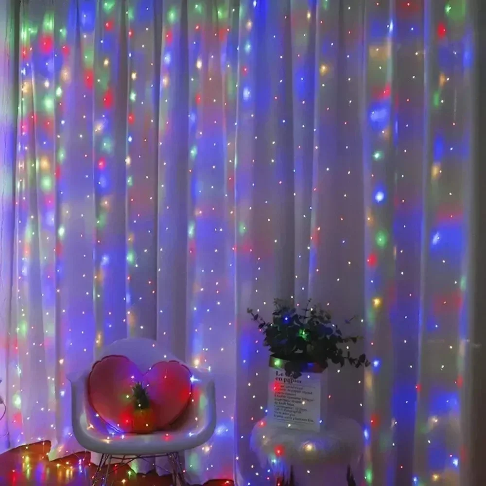 Remote Control Fairy Lights 3 4 6 Meters USB LED Curtain String Lights for Christmas Home Bedroom Decoration Festive Party