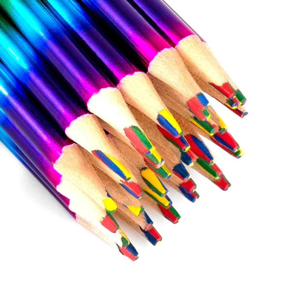 12-48 Pcs Rainbow Four-color Painting Brush for Children's Birthday Party Kindergarten Home Carnival Christmas Party Gift Reward