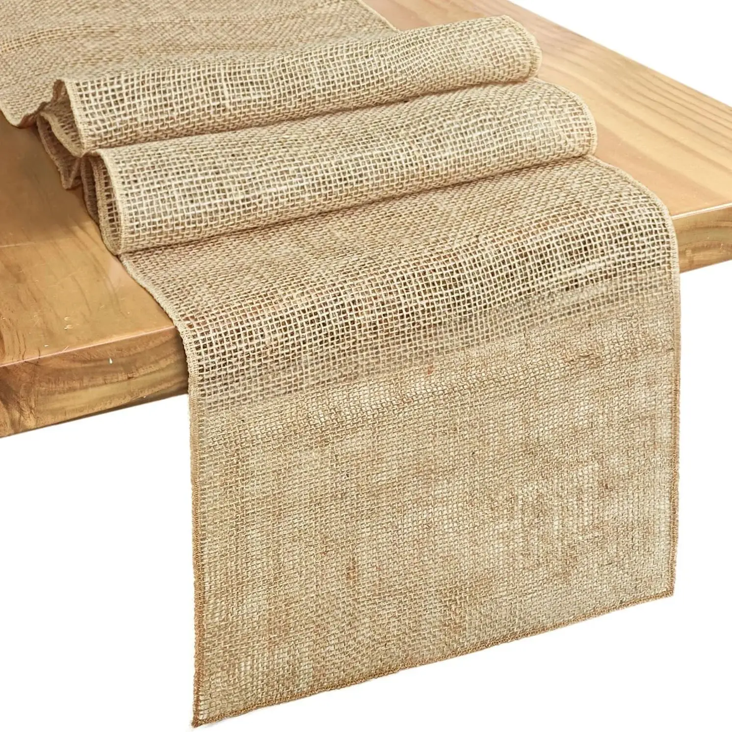 Natural Jute Burlap Table Runner Farmhouse Jute Fabric Chair Sashes Placemat Thanksgiving Rustic for Dining Christmas Home Decor