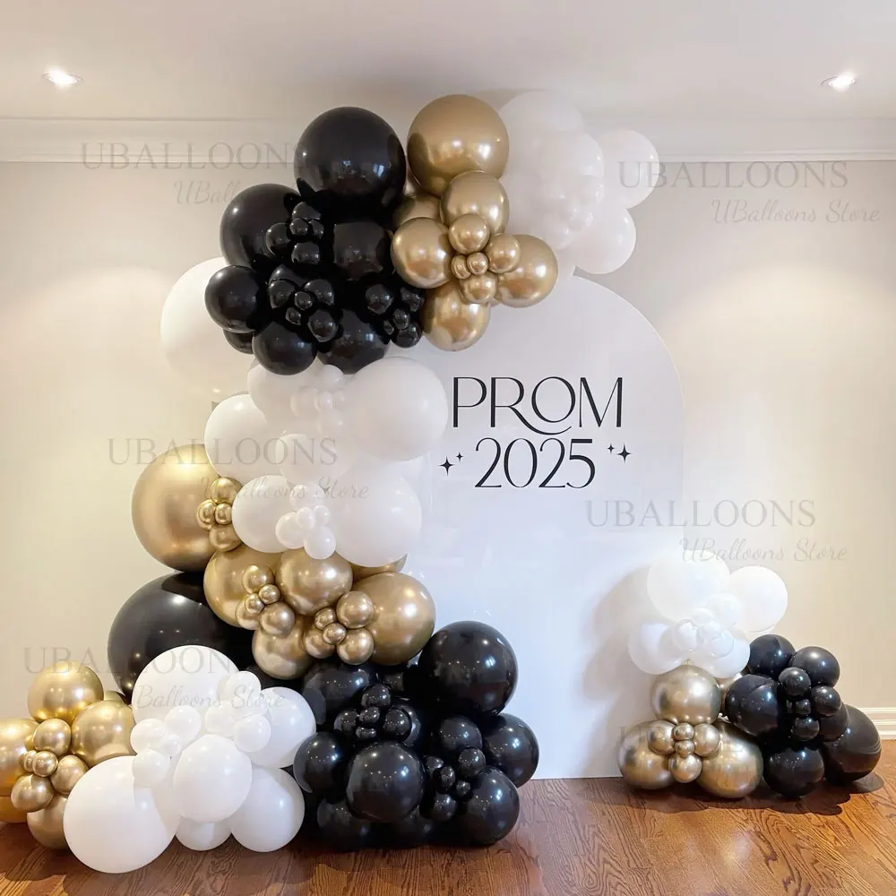 Black Balloons Garland Arch 5/10/12/18inch Dark Black Helium Latex Balloons for Birthday Halloween Christmas New Year Prom Decor