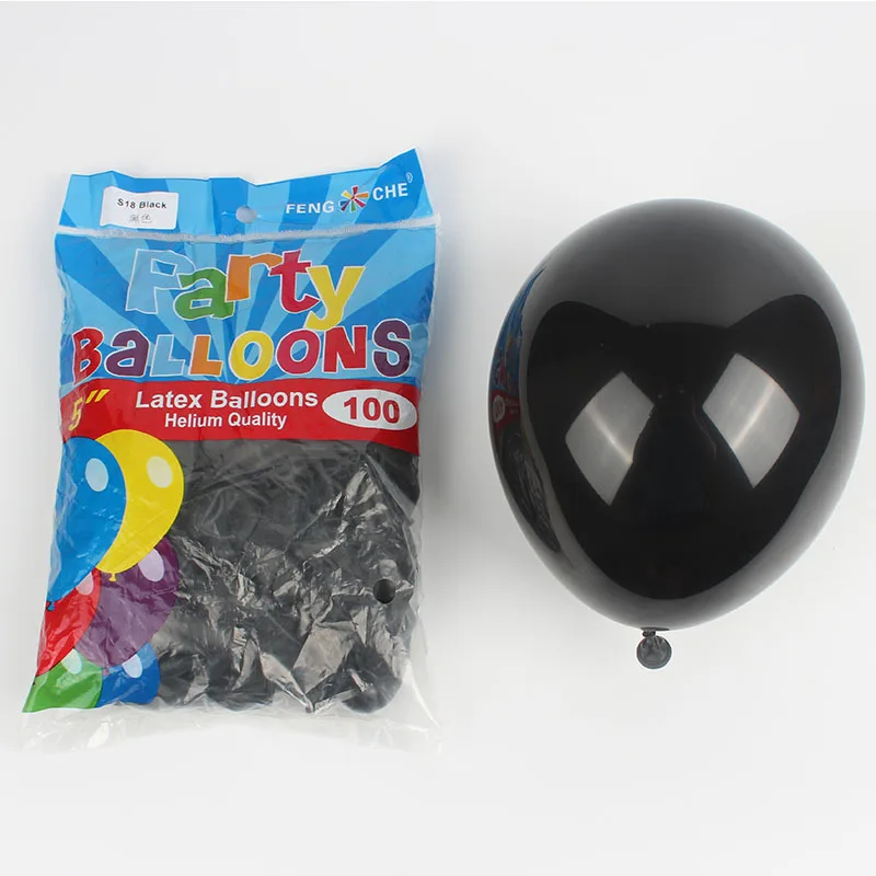 Black Balloons Garland Arch 5/10/12/18inch Dark Black Helium Latex Balloons for Birthday Halloween Christmas New Year Prom Decor