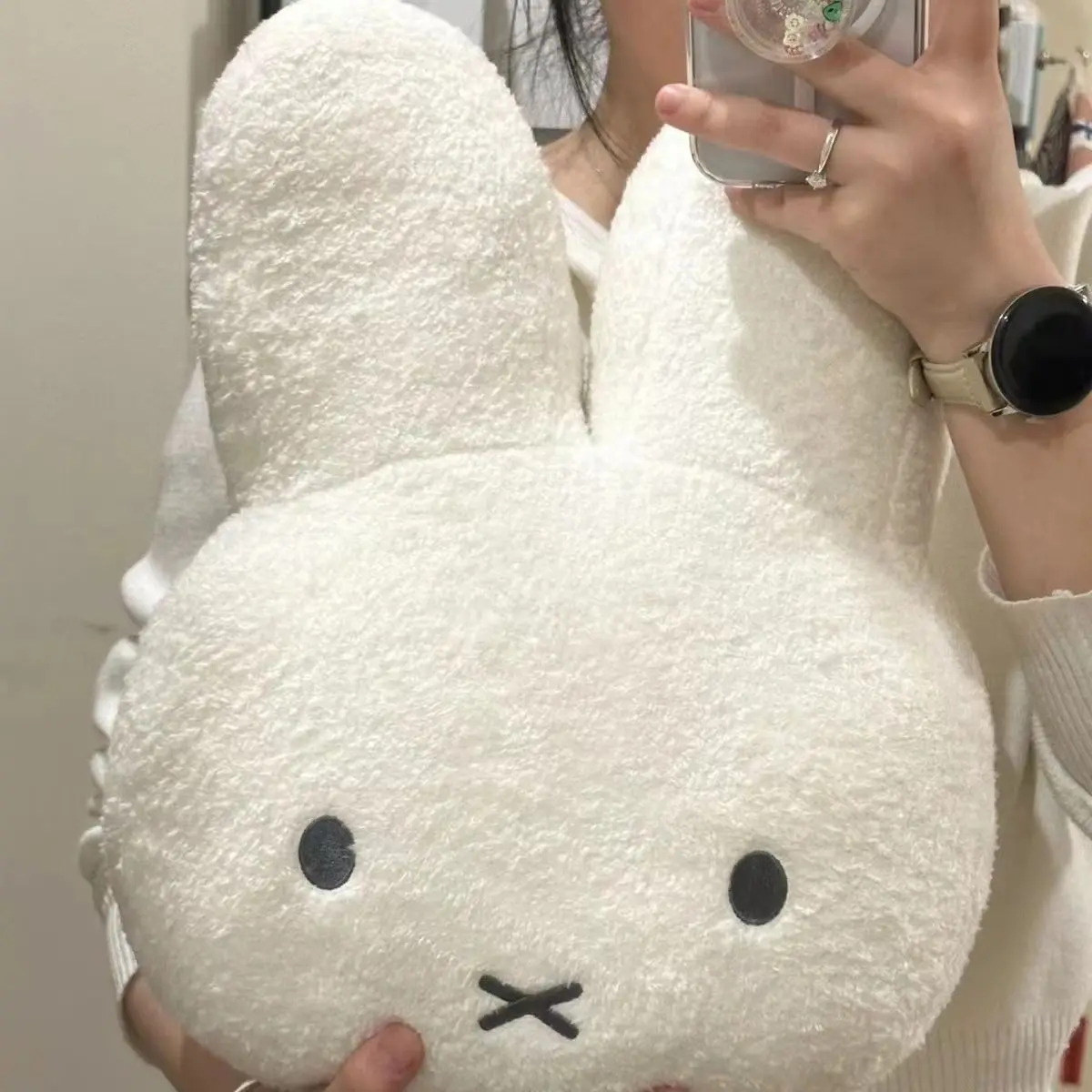 Kawaii Miffy Plush Pillow Cute Sweet Doll Toy Creative Room Decoration Cartoon Ornament Birthday Christmas Gift