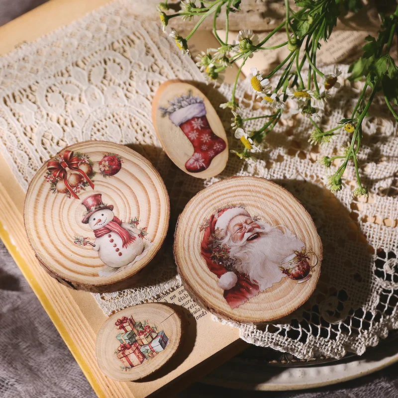 Vintage Christmas Snowman RUB ON Stickers Junk Journal Collage Mushroom Transfer Stickers DIY Album Scrapbooking Craft Stickers