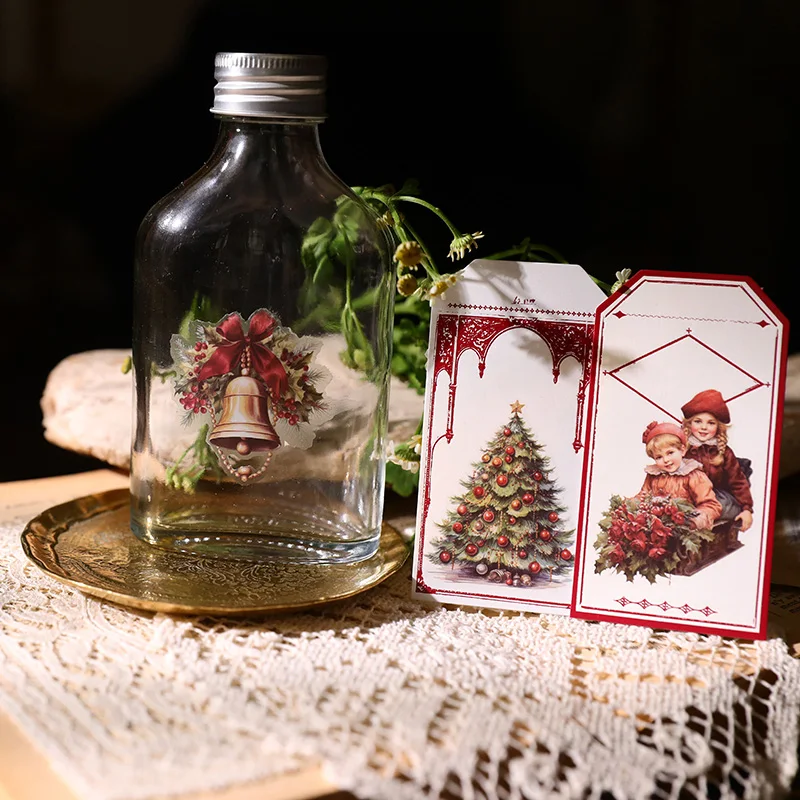 Vintage Christmas Snowman RUB ON Stickers Junk Journal Collage Mushroom Transfer Stickers DIY Album Scrapbooking Craft Stickers