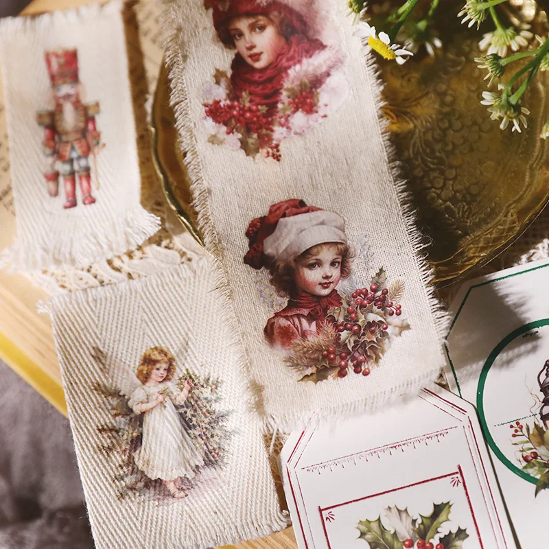 Vintage Christmas Snowman RUB ON Stickers Junk Journal Collage Mushroom Transfer Stickers DIY Album Scrapbooking Craft Stickers