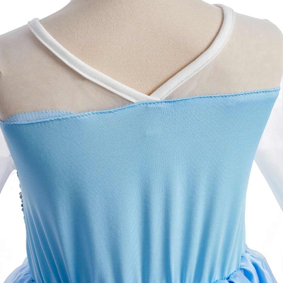 Children Princess Fancy Costume Elsa Party Carnival White Dress Up for Girl Christmas Birthday Cosplay Belle Snowflake Vestidoes