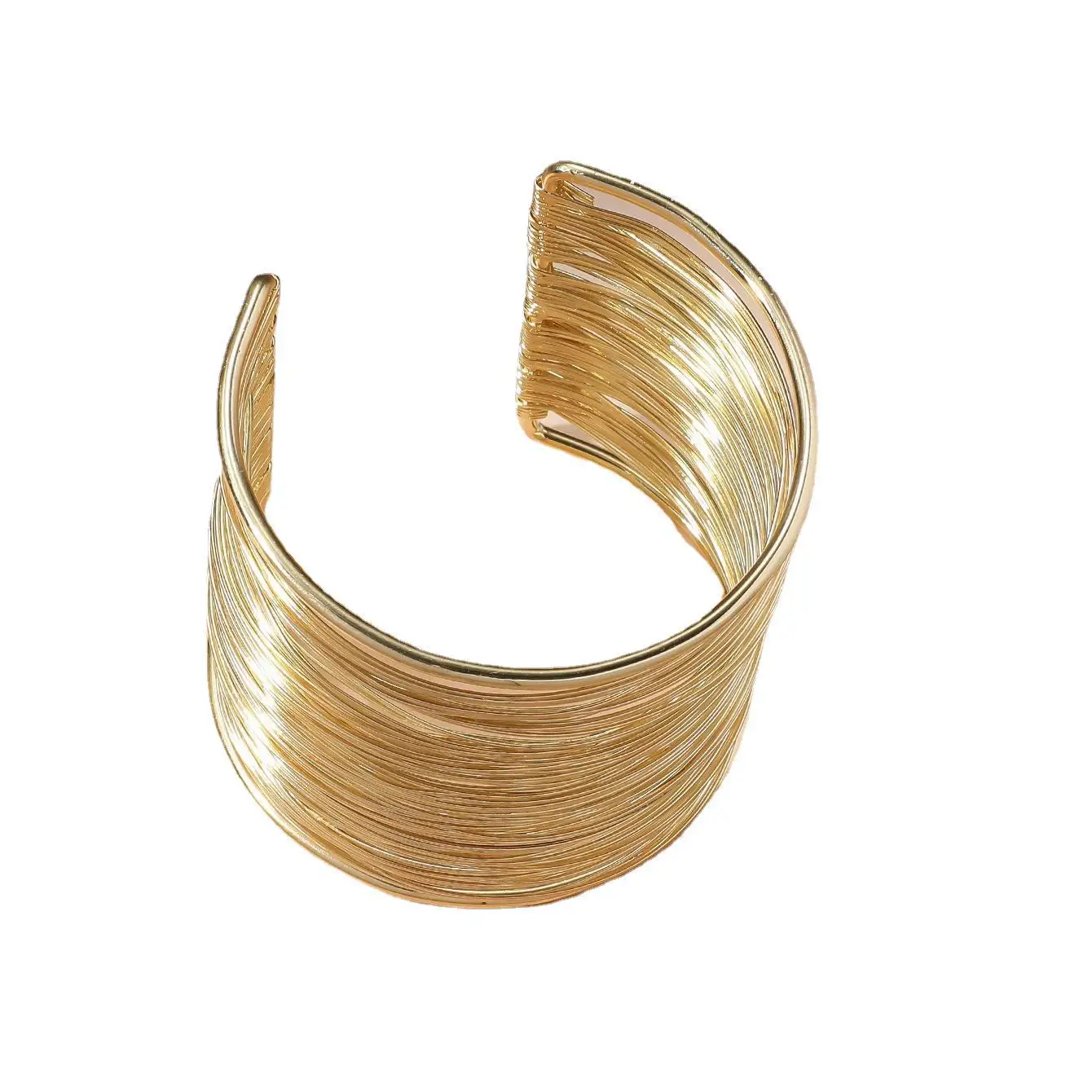 Metal Multi-layer Open Arm Ring Punk Wide Cuff Bangles Girl Jewelry Simple Exaggerated Geometric Pulseras Christmas Gift