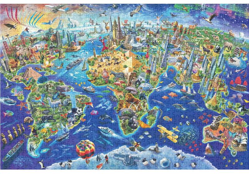 75*50cm Adult 1000 Pieces Jigsaw Puzzle World Landmark Beautiful Landscape Paintings Stress Reducing Toys Christmas Gifts