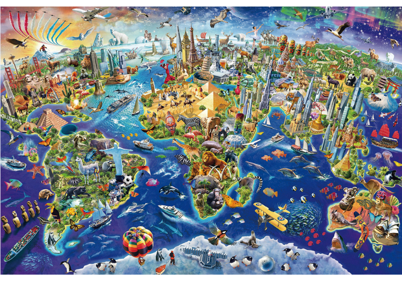 75*50cm Adult 1000 Pieces Jigsaw Puzzle World Landmark Beautiful Landscape Paintings Stress Reducing Toys Christmas Gifts