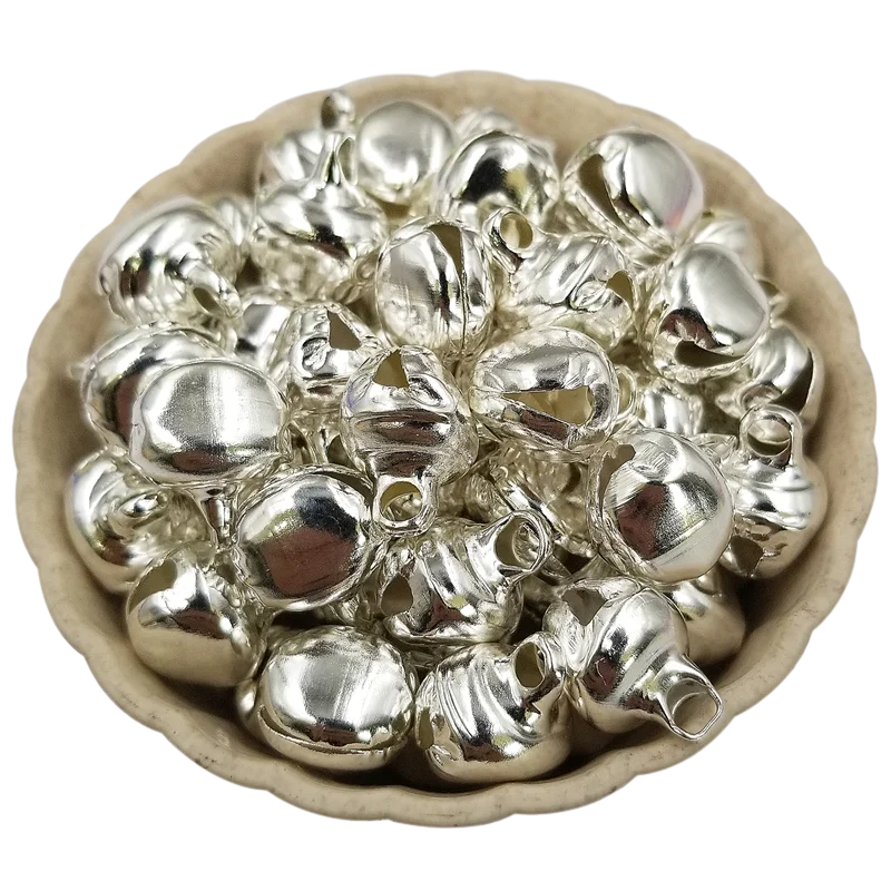 1bag Golden Silvery Christmas Jingle Bells Pendant Jewelry Making   Craft DIY Handmade Iron Bells Accessories Wholesale