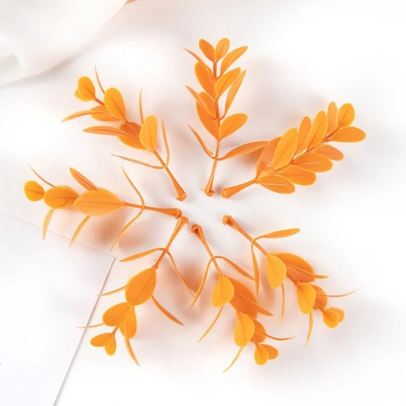 50Pcs Artificial Plant Leaves Christmas Party Home Wedding Background Wall Decoration Accessories Diy Cake Candy Box Scrapbook