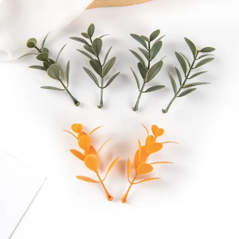 50Pcs Artificial Plant Leaves Christmas Party Home Wedding Background Wall Decoration Accessories Diy Cake Candy Box Scrapbook