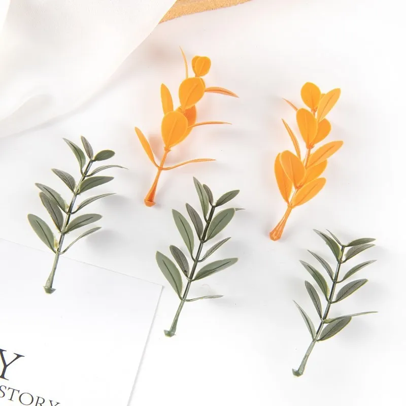 50Pcs Artificial Plant Leaves Christmas Party Home Wedding Background Wall Decoration Accessories Diy Cake Candy Box Scrapbook