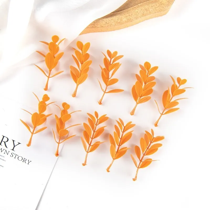 50Pcs Artificial Plant Leaves Christmas Party Home Wedding Background Wall Decoration Accessories Diy Cake Candy Box Scrapbook