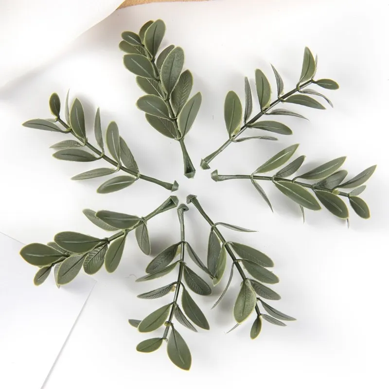50Pcs Artificial Plant Leaves Christmas Party Home Wedding Background Wall Decoration Accessories Diy Cake Candy Box Scrapbook