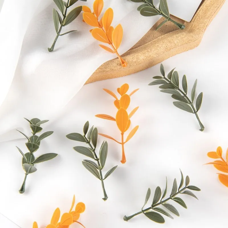 50Pcs Artificial Plant Leaves Christmas Party Home Wedding Background Wall Decoration Accessories Diy Cake Candy Box Scrapbook