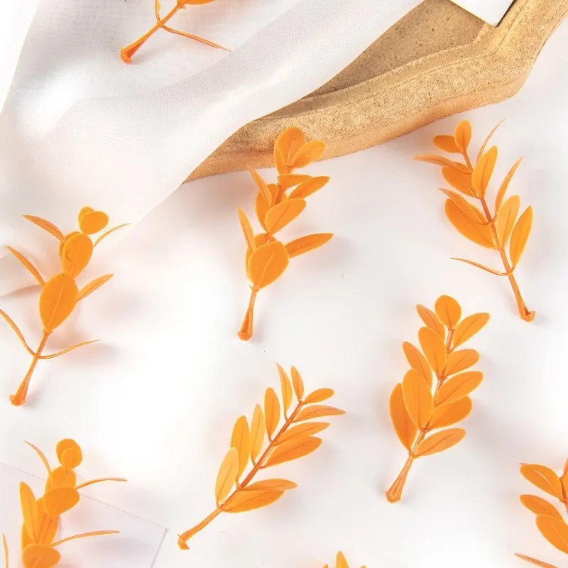 50Pcs Artificial Plant Leaves Christmas Party Home Wedding Background Wall Decoration Accessories Diy Cake Candy Box Scrapbook