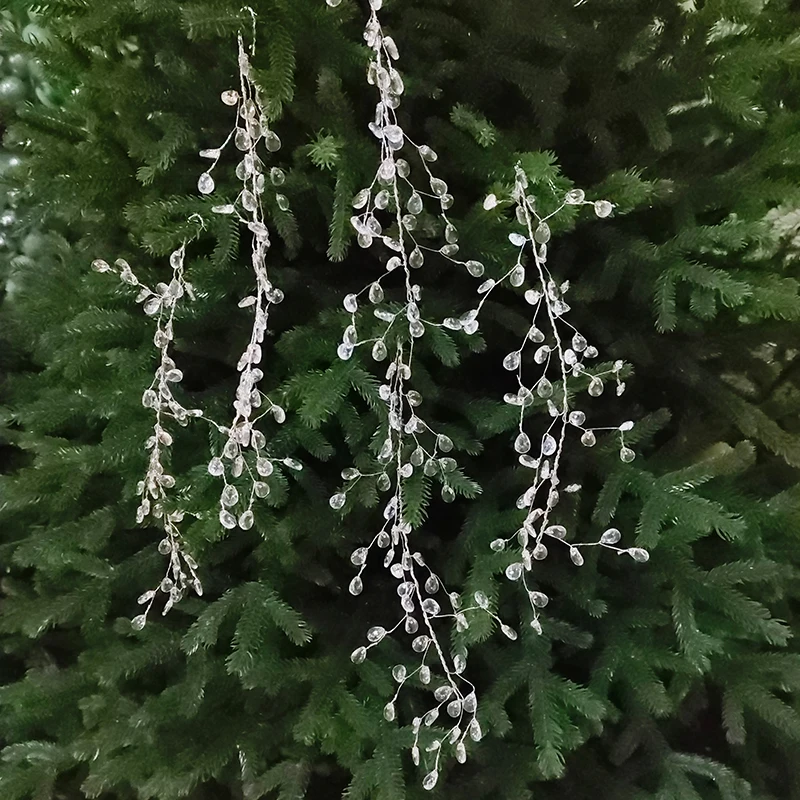 5 Pieces/35CM Short Acrylic Crystal Pendant for Christmas Tree Decoration, DIY Wedding Party Decoration Beads