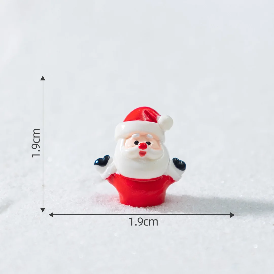 10pcs Christmas Snowman Elk Bobsleigh Mini Resin Jewelry Pendant DIY3D Glossy Micro-Landscape Desktop Small Decorative Item
