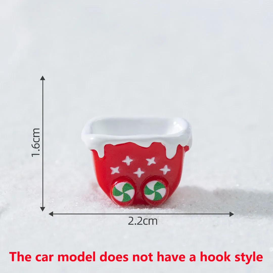 10pcs Christmas Snowman Elk Bobsleigh Mini Resin Jewelry Pendant DIY3D Glossy Micro-Landscape Desktop Small Decorative Item