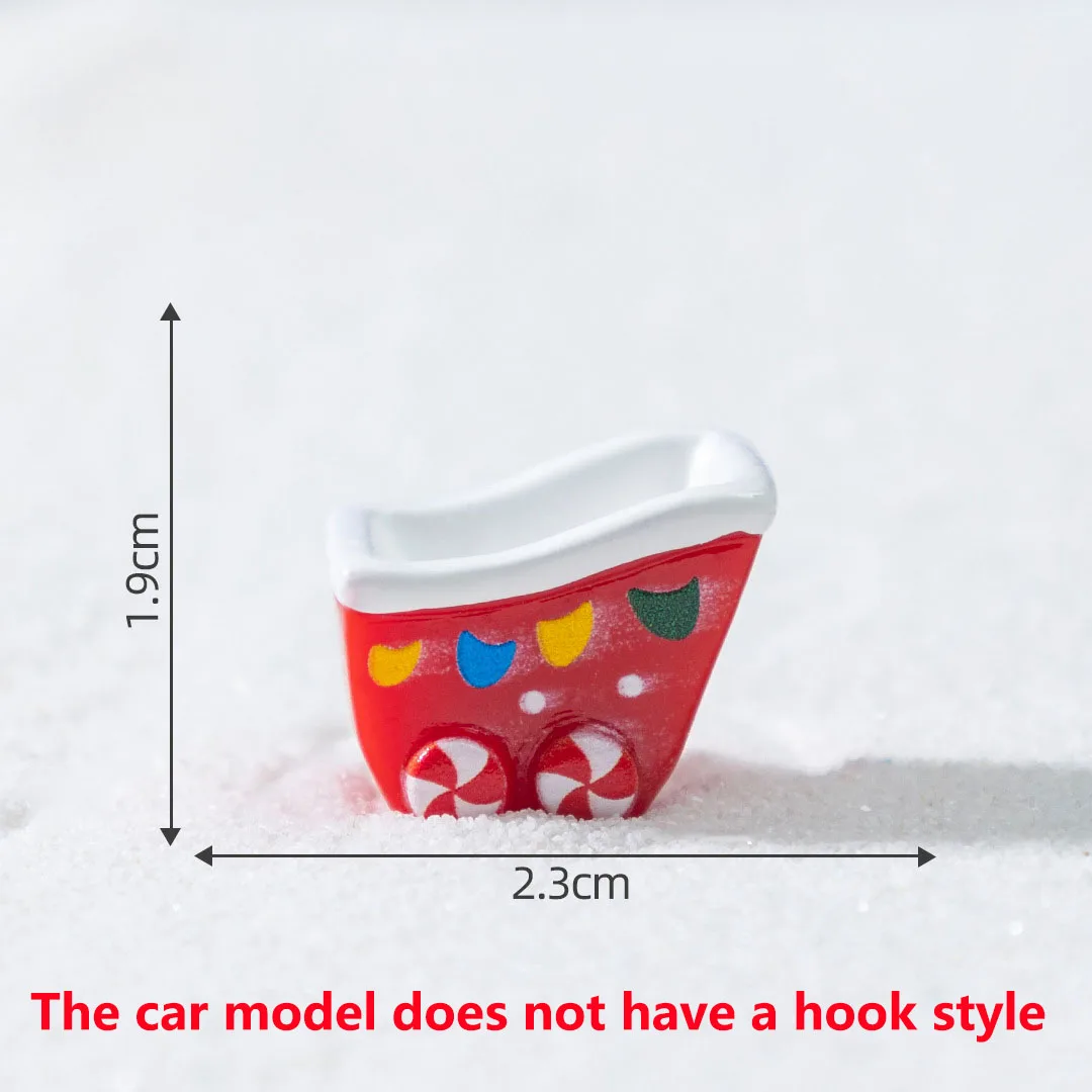 10pcs Christmas Snowman Elk Bobsleigh Mini Resin Jewelry Pendant DIY3D Glossy Micro-Landscape Desktop Small Decorative Item