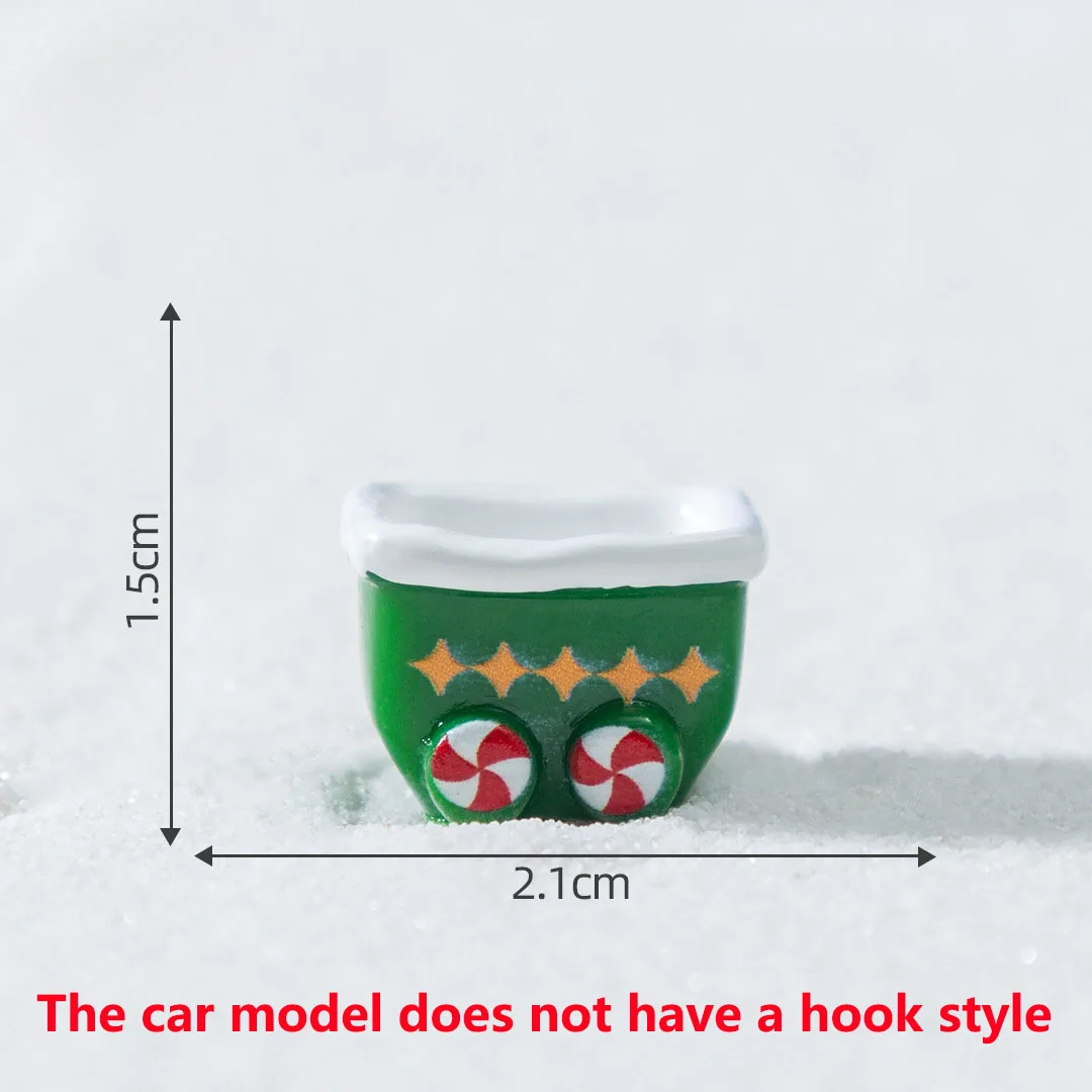 10pcs Christmas Snowman Elk Bobsleigh Mini Resin Jewelry Pendant DIY3D Glossy Micro-Landscape Desktop Small Decorative Item