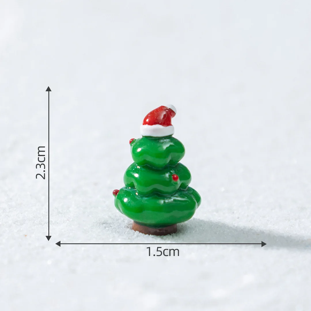 10pcs Christmas Snowman Elk Bobsleigh Mini Resin Jewelry Pendant DIY3D Glossy Micro-Landscape Desktop Small Decorative Item