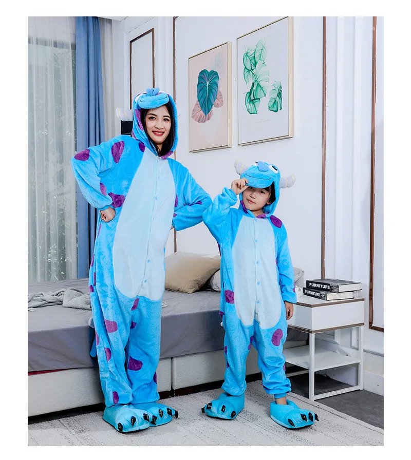 Women Men Onesies Kigurumi Sulley Cartoon Onesie Anime Pajamas Winter Outfit Festival Party Suit Gift For Halloween Christmas