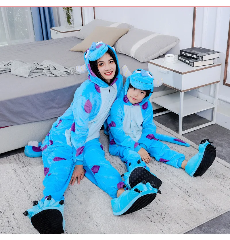 Women Men Onesies Kigurumi Sulley Cartoon Onesie Anime Pajamas Winter Outfit Festival Party Suit Gift For Halloween Christmas