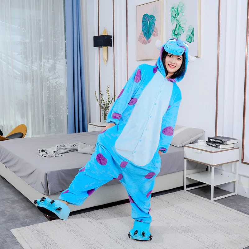 Women Men Onesies Kigurumi Sulley Cartoon Onesie Anime Pajamas Winter Outfit Festival Party Suit Gift For Halloween Christmas