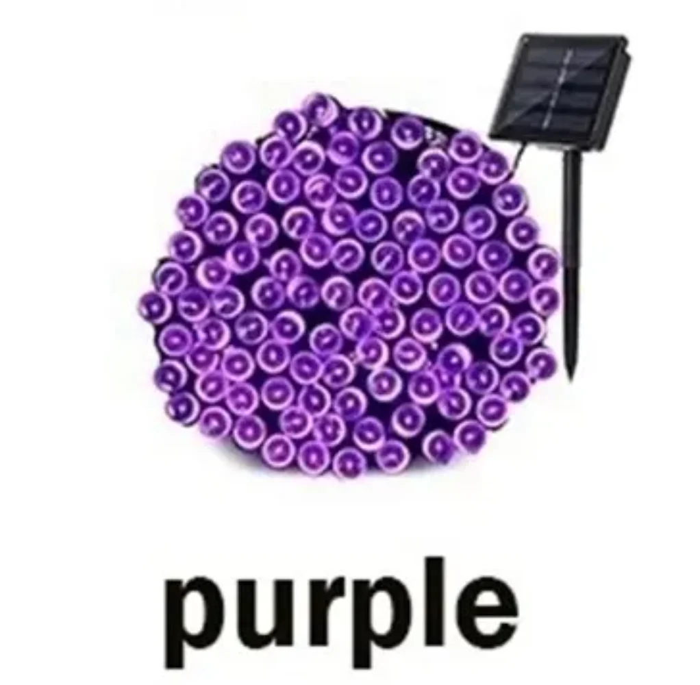 Solar LED String Lights 8-Color Outdoor Waterproof Fairy String Lights Suitable for Terrace Weddings, Christmas and Garden Light