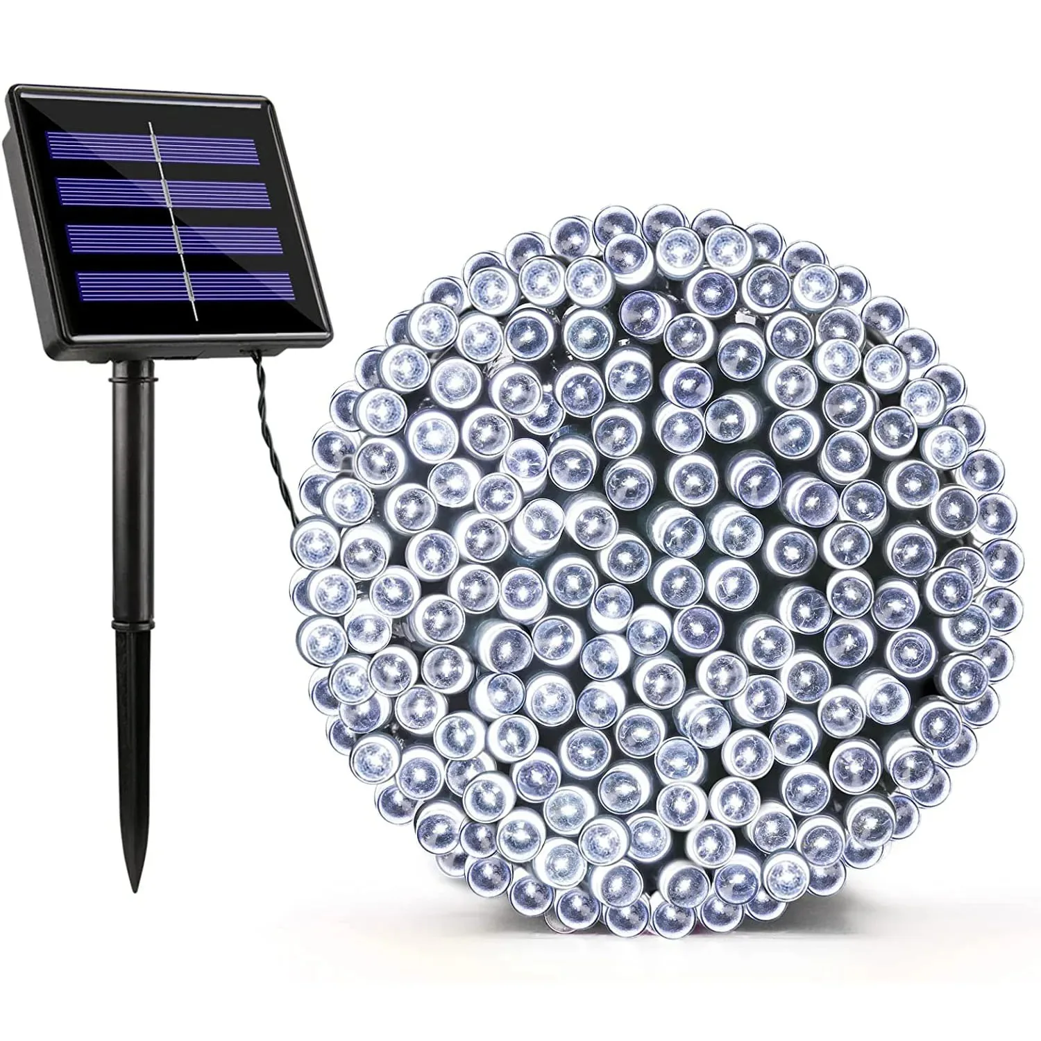 Solar LED String Lights 8-Color Outdoor Waterproof Fairy String Lights Suitable for Terrace Weddings, Christmas and Garden Light