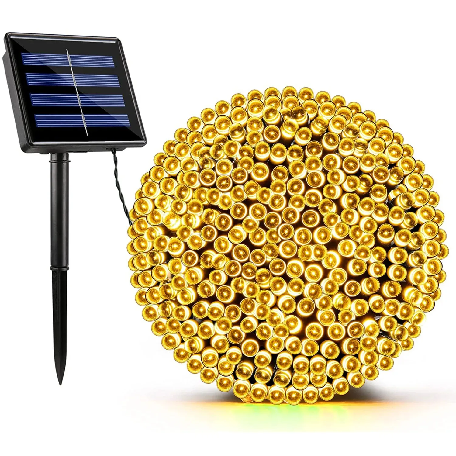 Solar LED String Lights 8-Color Outdoor Waterproof Fairy String Lights Suitable for Terrace Weddings, Christmas and Garden Light